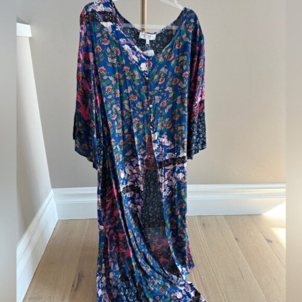 Hayden Los Angeles Ava Floral Kimono L NWT Boho Beach Cover Up